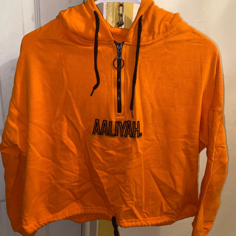 Aaliyah Queen of R&B Orange Cropped Hoodie in a Size Medium 🎤